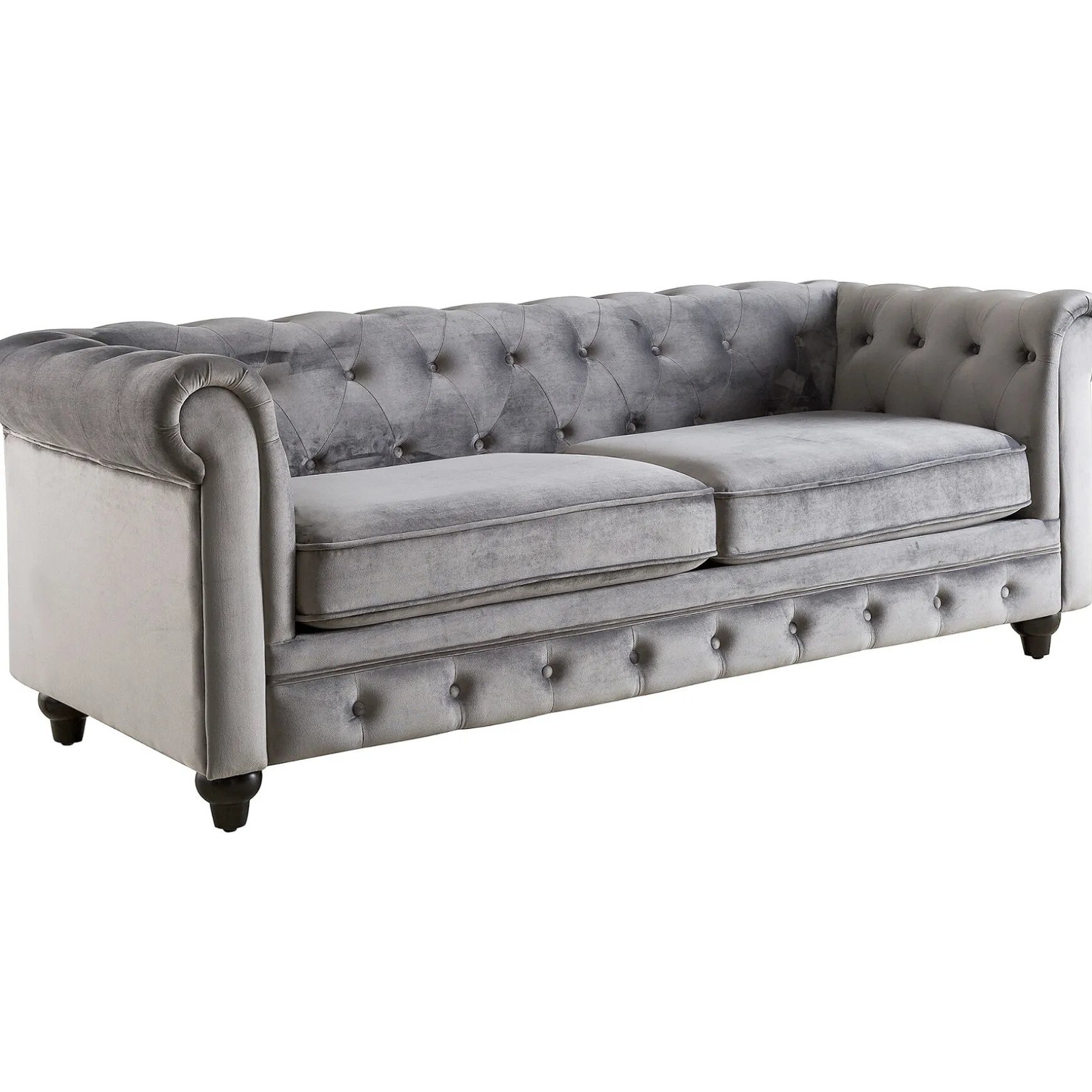 Providence Chesterfield Grey Velvet Tufted Sofa, 79 Promotion