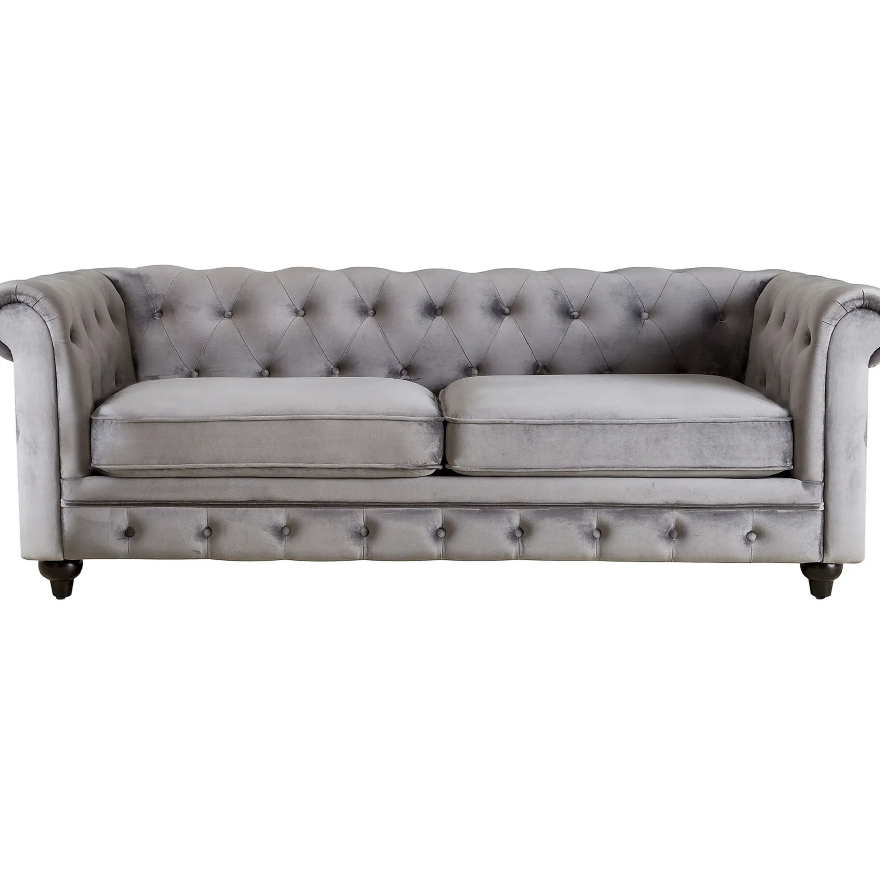 Providence Chesterfield Grey Velvet Tufted Sofa, 79 Promotion
