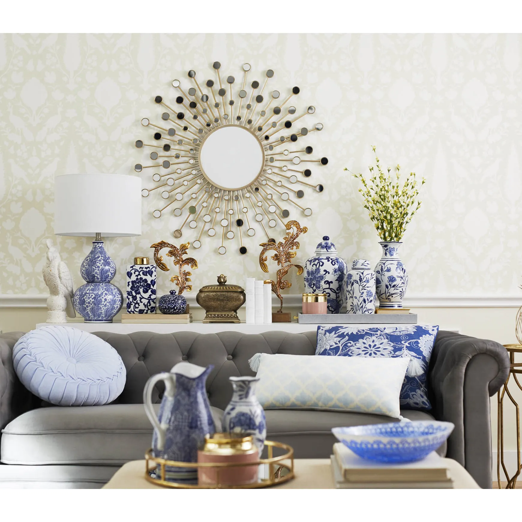 Providence Chesterfield Grey Velvet Tufted Sofa, 79 Promotion