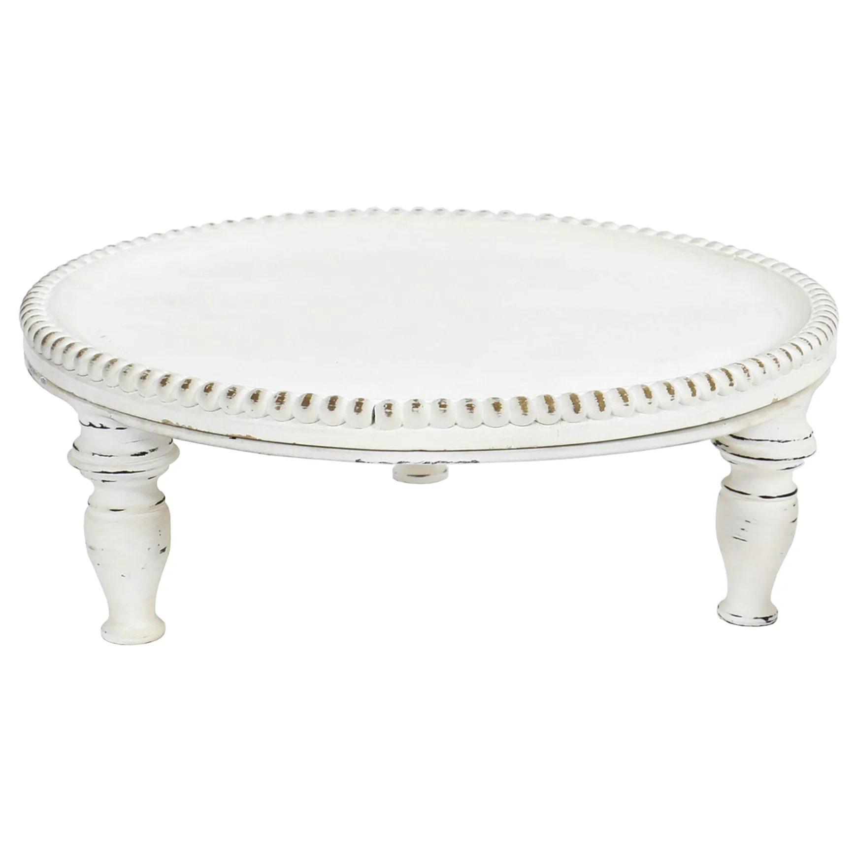 Providence White Wood Beaded Plant Stand, 13.5 Gift Selection