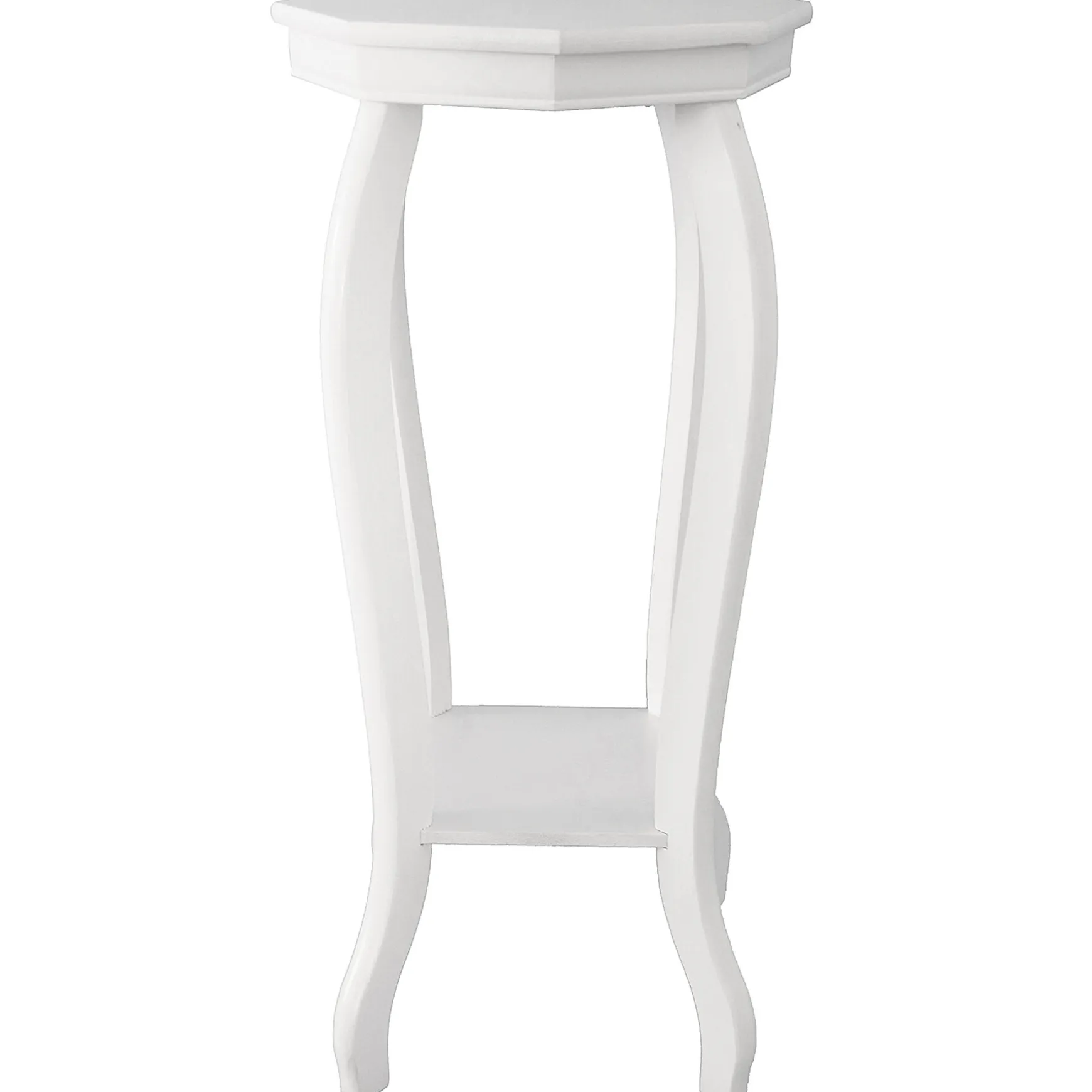 Providence White Wood Octagon Top Plant Stand Opening Sales