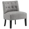 Rich Dark Grey Tufted Armless Accent Chair With Performance Fabric Opening Sales