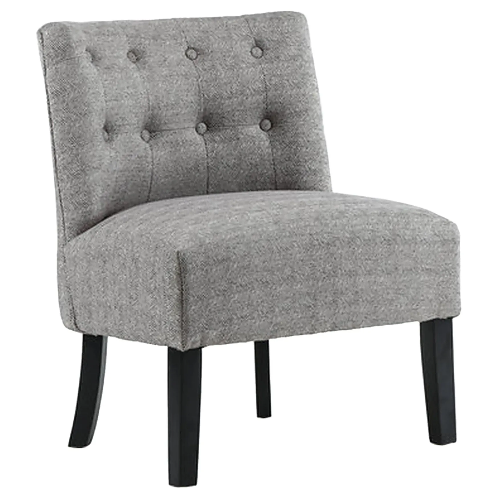 Rich Dark Grey Tufted Armless Accent Chair With Performance Fabric Opening Sales