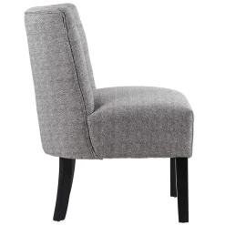 Rich Dark Grey Tufted Armless Accent Chair With Performance Fabric Opening Sales