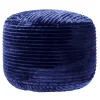 Ridgecrest Navy Plush Pouf, 20 Promotion