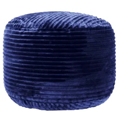 Ridgecrest Navy Plush Pouf, 20 Promotion