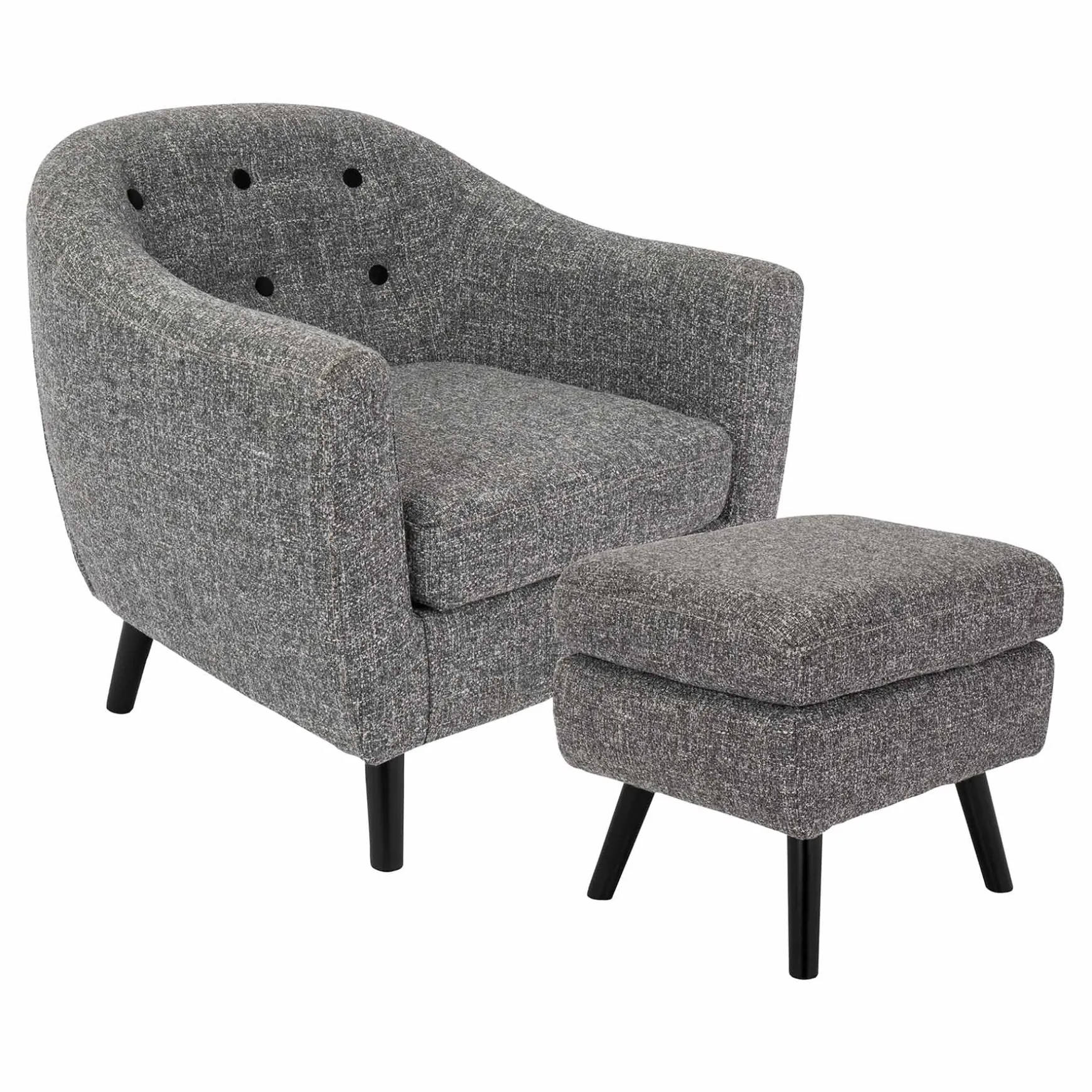 Rockwell Accent Chair & Ottoman Set, Salt & Pepper Opening Sales