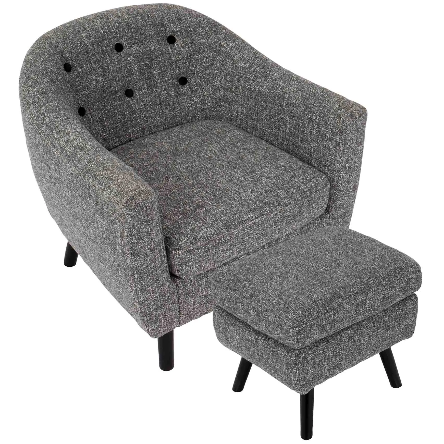 Rockwell Accent Chair & Ottoman Set, Salt & Pepper Opening Sales