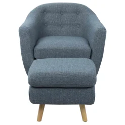 Rockwell Accent Chair & Ottoman Set, Blue Bargain Sale