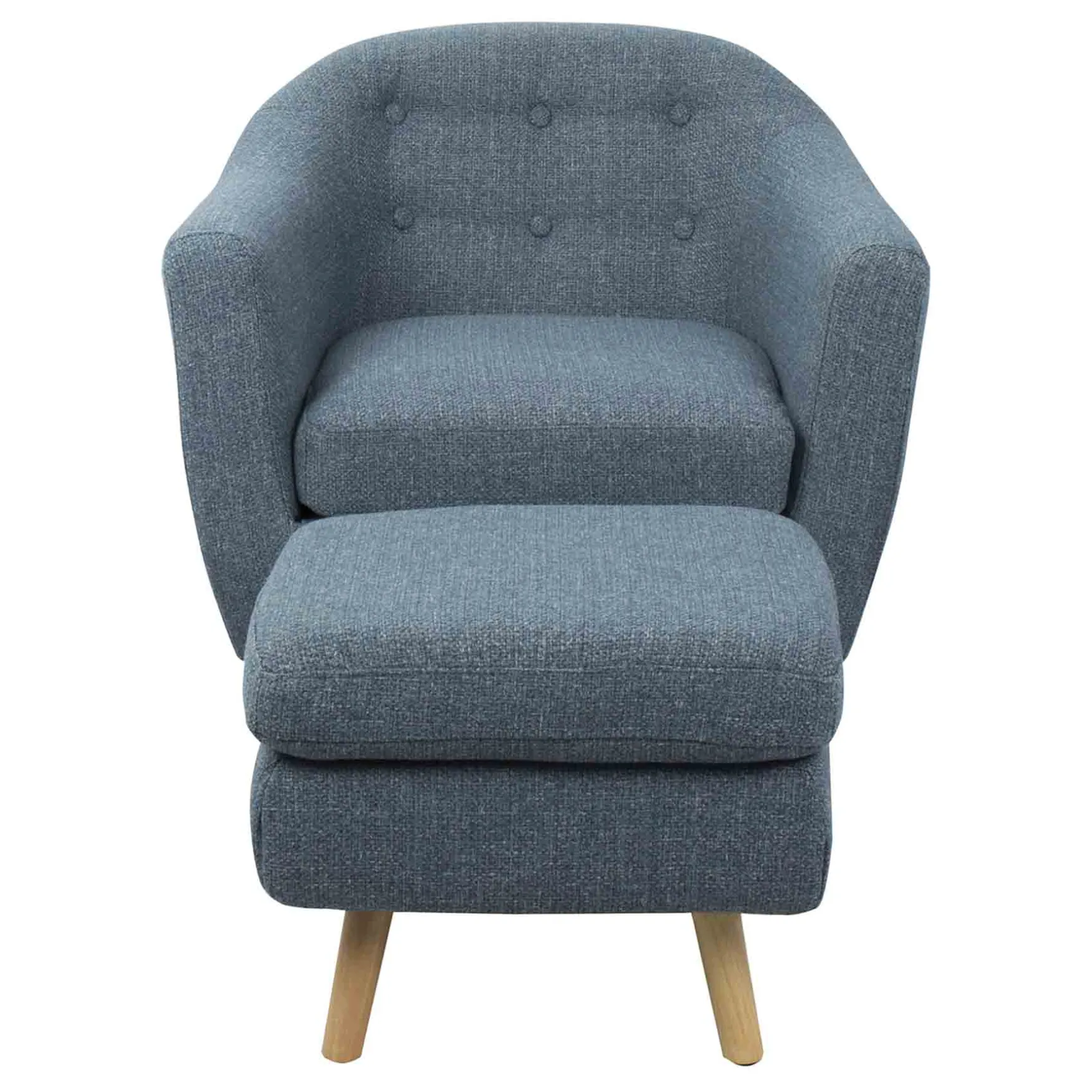Rockwell Accent Chair & Ottoman Set, Blue Bargain Sale