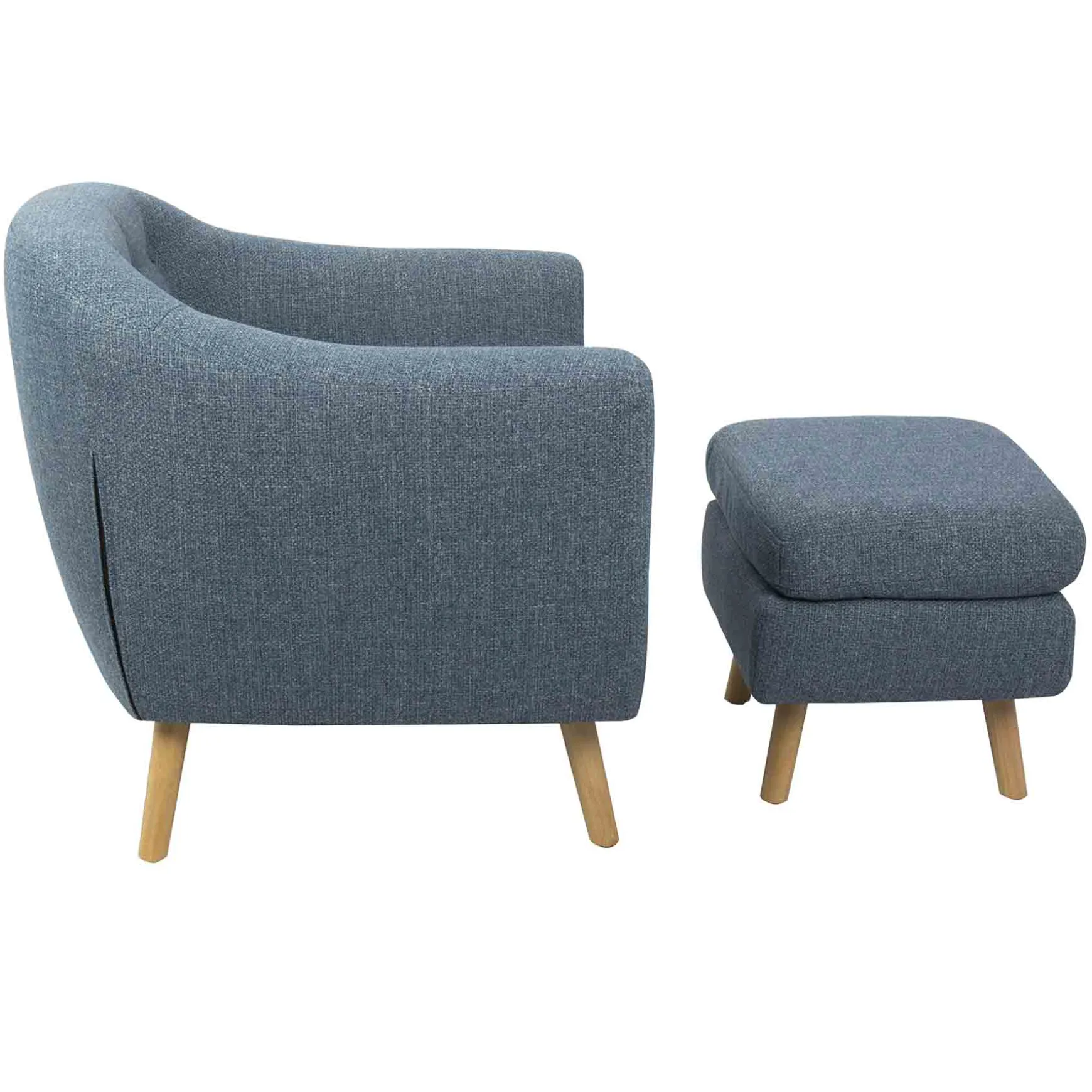 Rockwell Accent Chair & Ottoman Set, Blue Bargain Sale