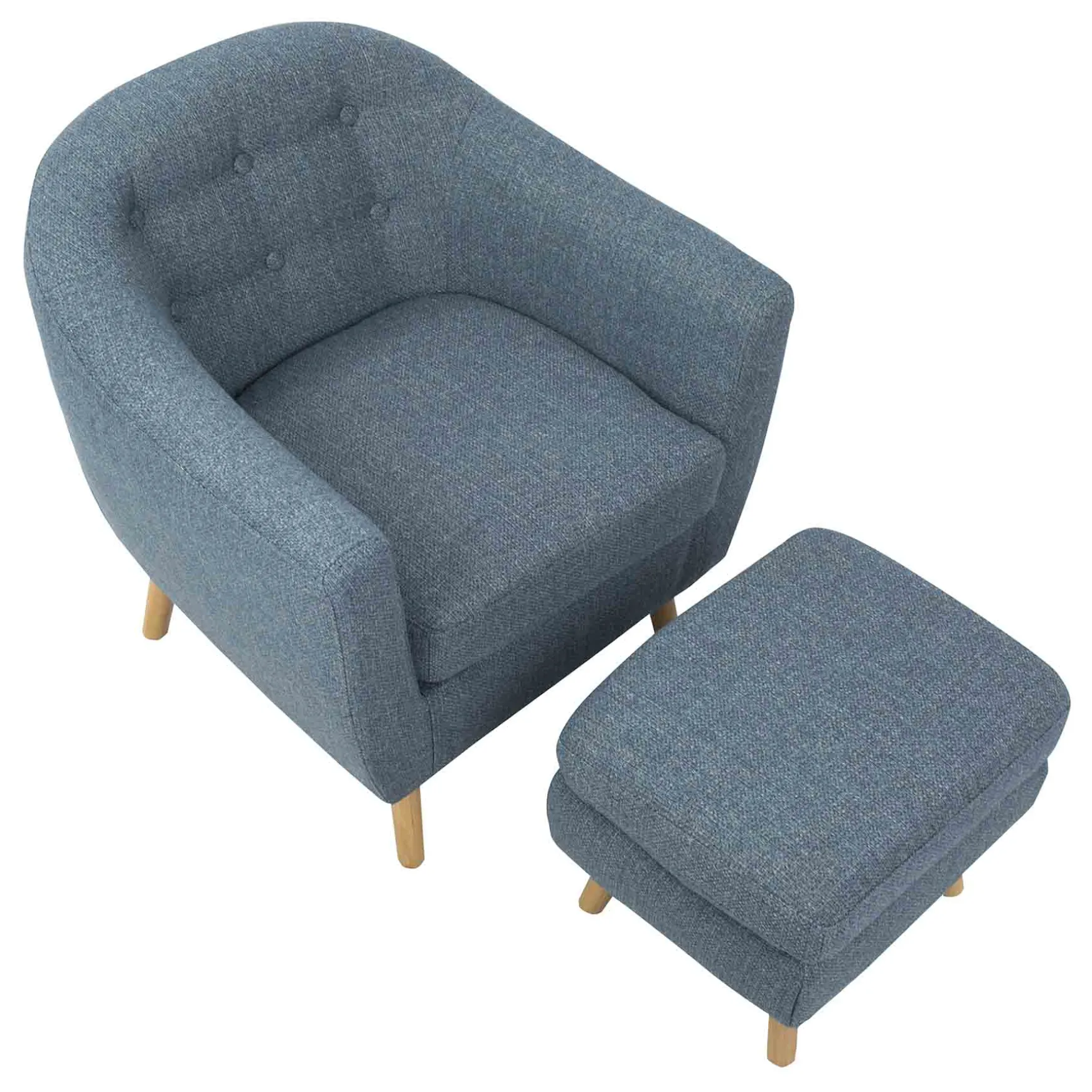 Rockwell Accent Chair & Ottoman Set, Blue Bargain Sale