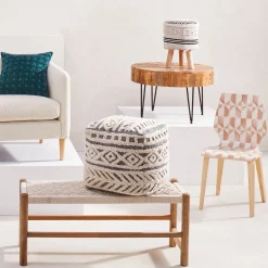 Round Mango Wood Coffee Table With Metal Hairpin Legs Cheaper