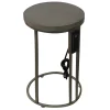 Round Wood-Top Gold Metal C-Table With Usb Port, Small Online Discount