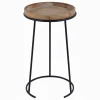 Round Wood-Top Metal C-Table Clearance