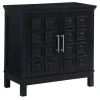 Sadie 2-Drawer Geometric Cabinet, Black Outlet