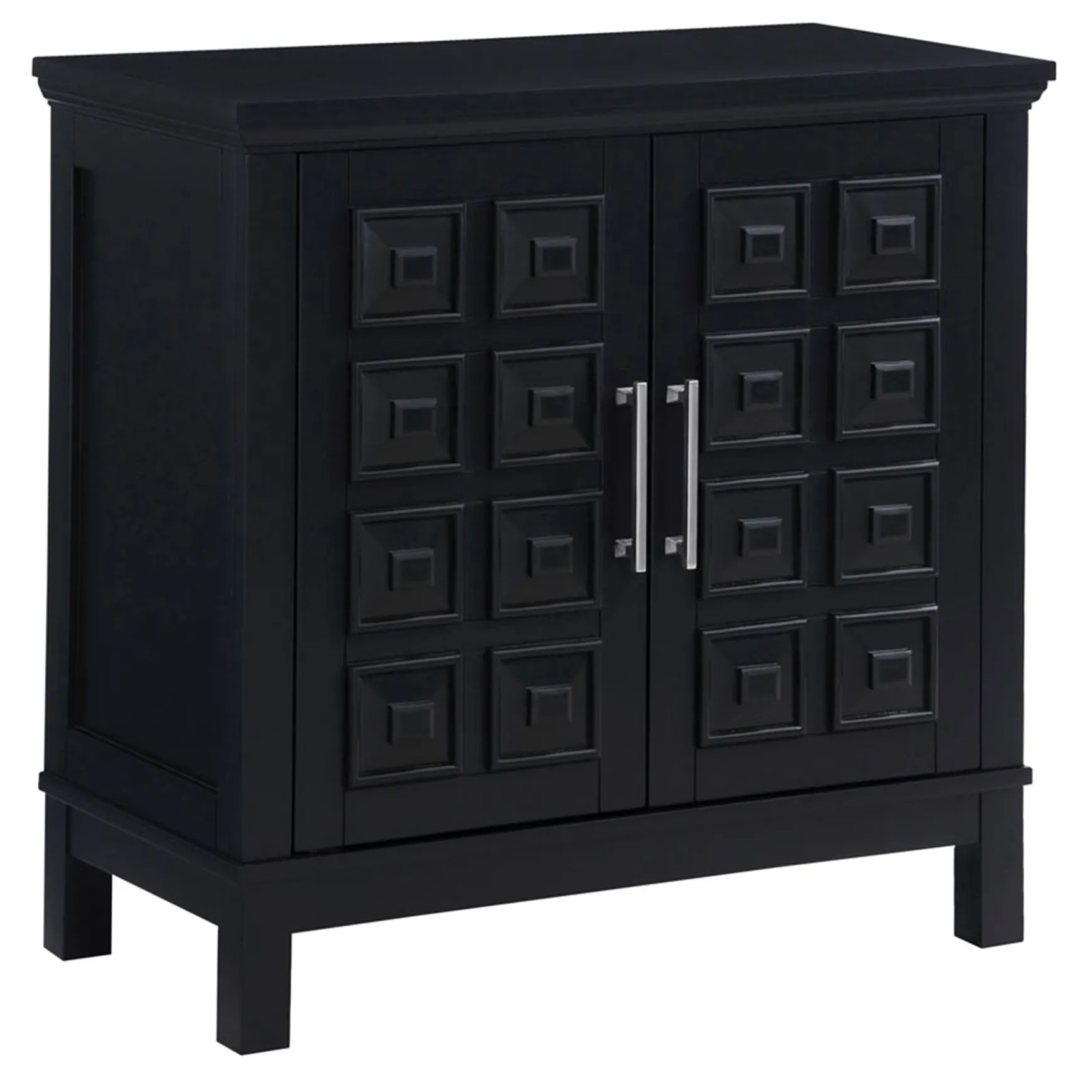 Sadie 2-Drawer Geometric Cabinet, Black Outlet