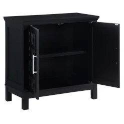 Sadie 2-Drawer Geometric Cabinet, Black Outlet