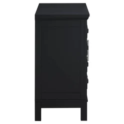 Sadie 2-Drawer Geometric Cabinet, Black Outlet