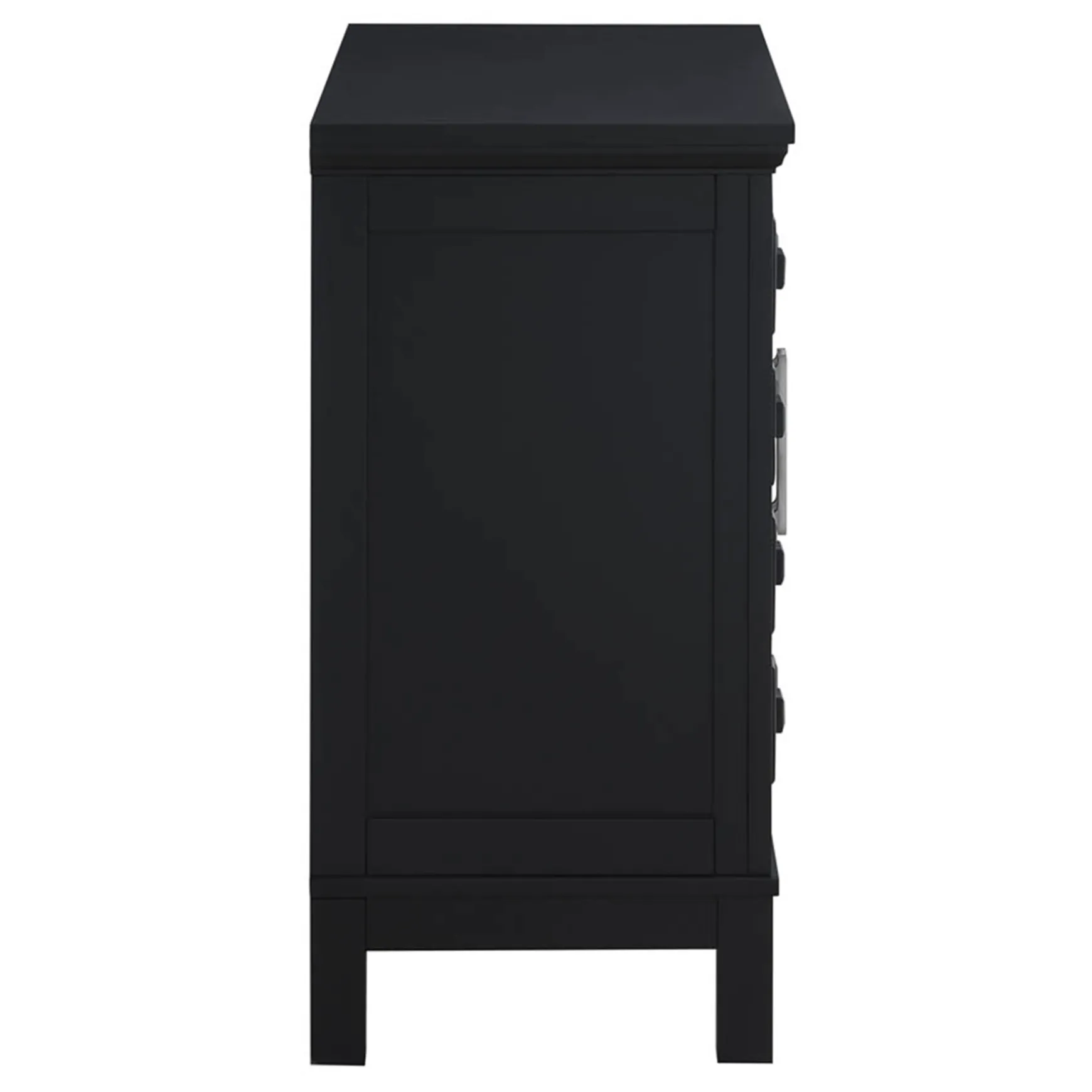 Sadie 2-Drawer Geometric Cabinet, Black Outlet