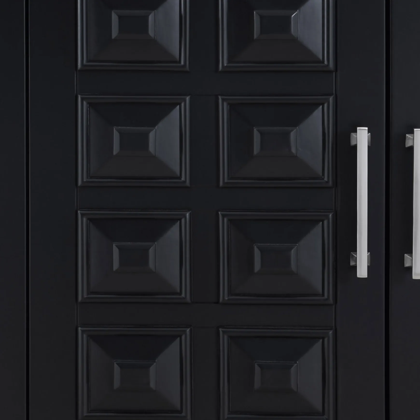 Sadie 2-Drawer Geometric Cabinet, Black Outlet