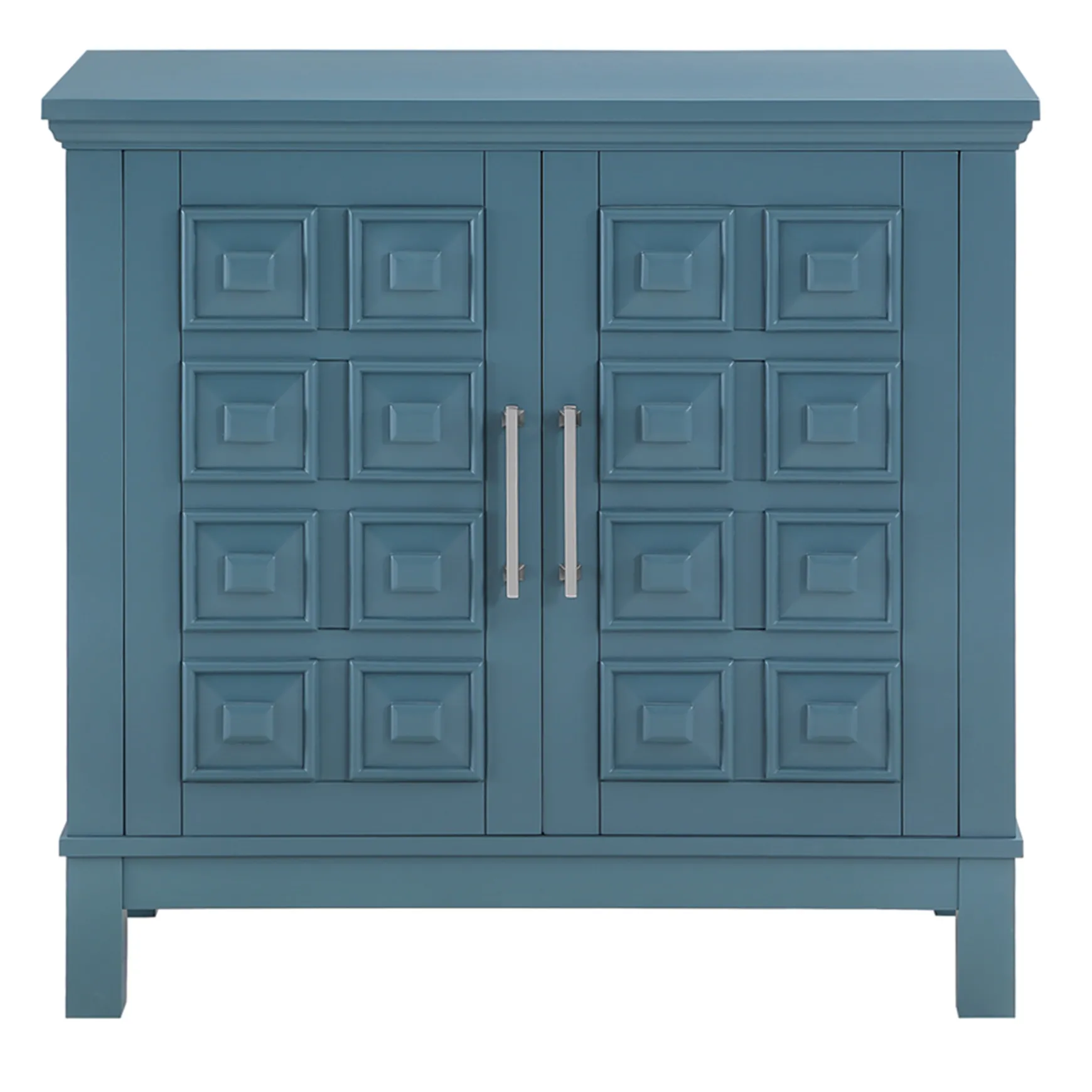 Sadie 2-Drawer Geometric Cabinet, Turquoise Clearance