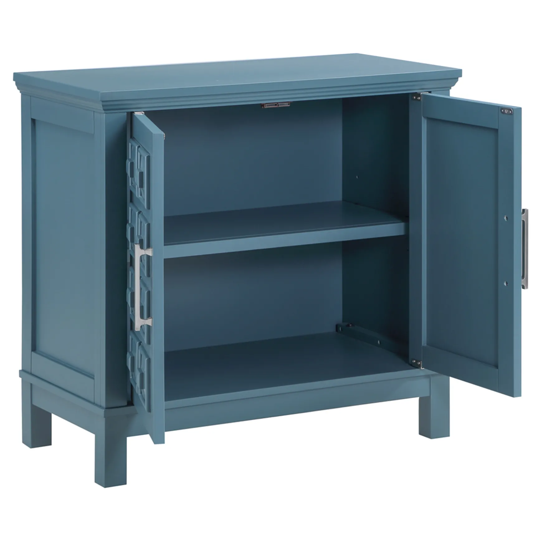 Sadie 2-Drawer Geometric Cabinet, Turquoise Clearance