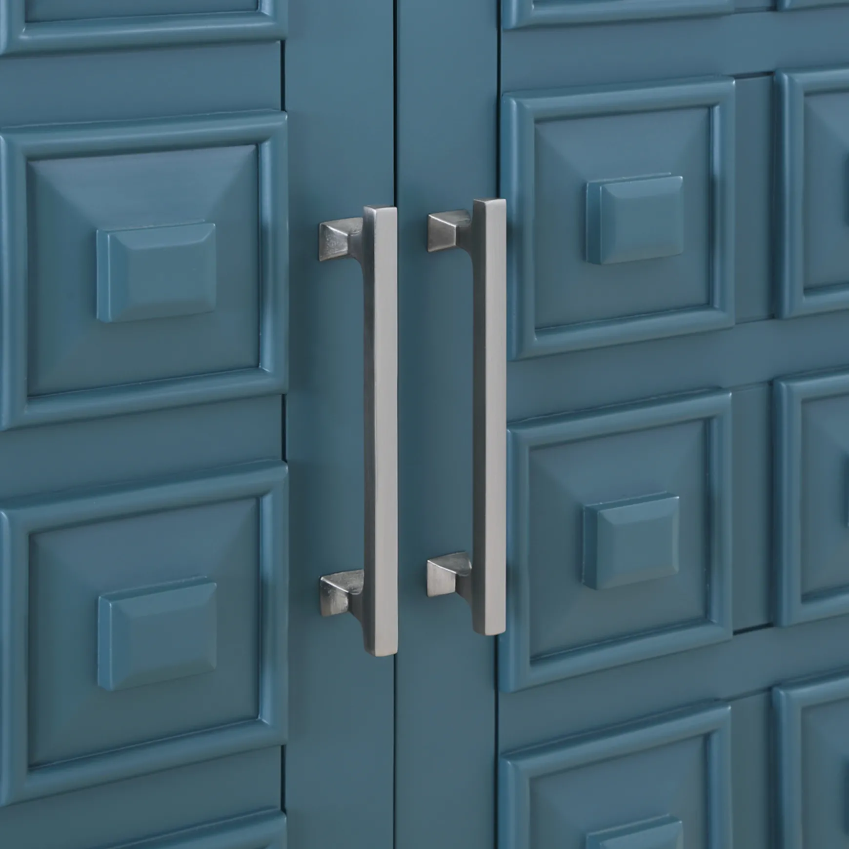 Sadie 2-Drawer Geometric Cabinet, Turquoise Clearance