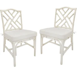 Set Of 2 Grace Mitchell Dana White Rattan Dining Chair Gift Selection