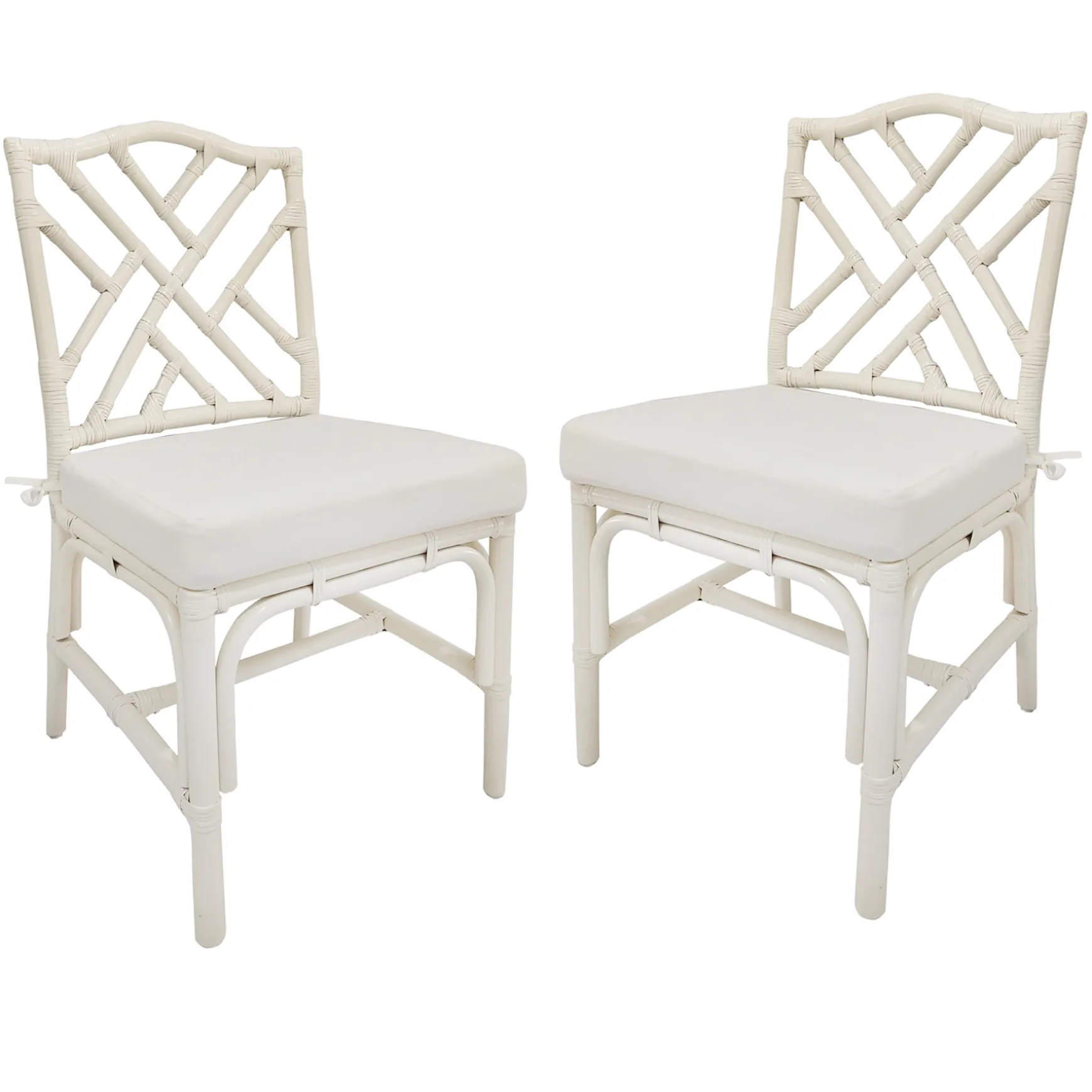 Set Of 2 Grace Mitchell Dana White Rattan Dining Chair Gift Selection