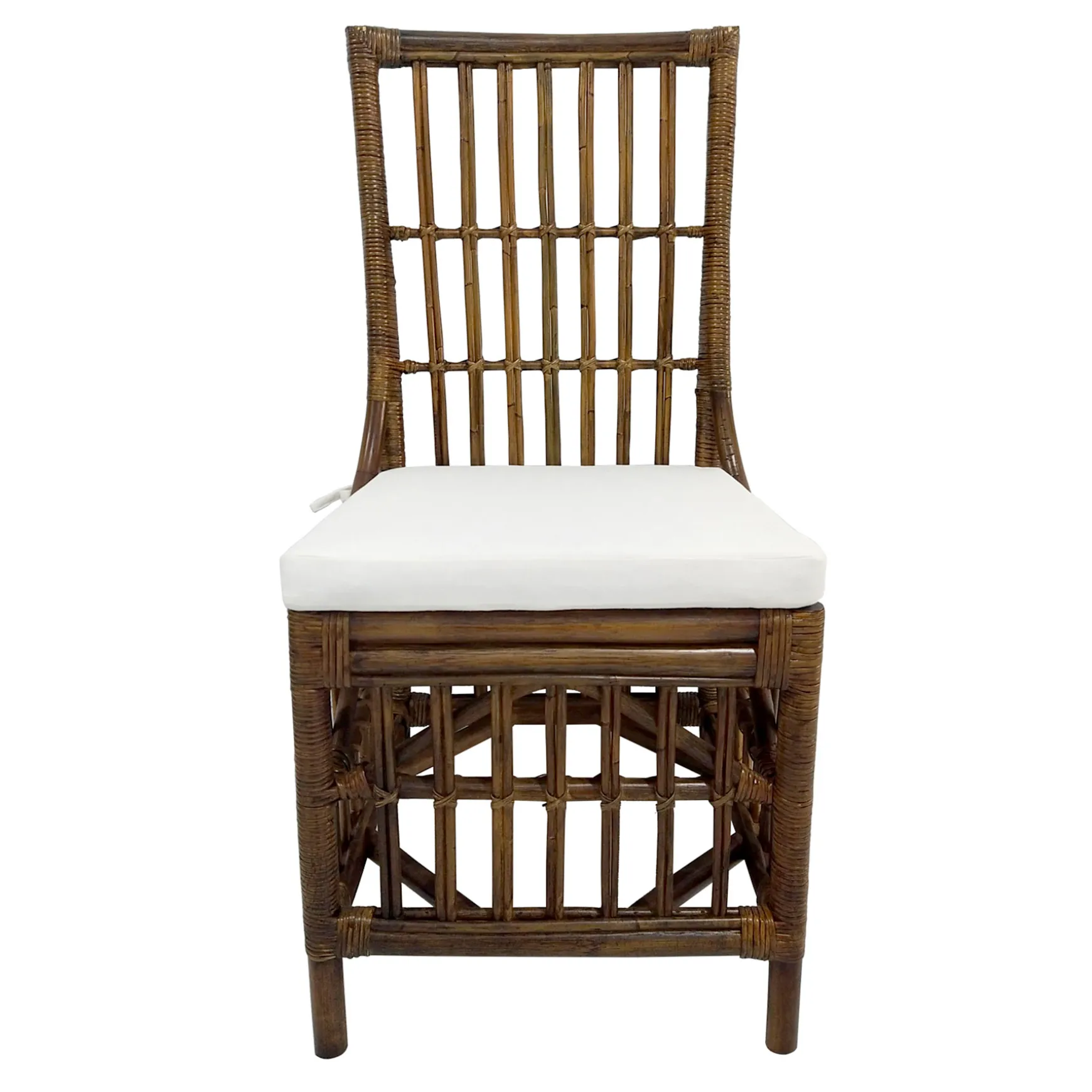 Set Of 2 Honeybloom Cade Brown Rattan Box Chair Outlet