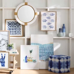 Shyloh Shibori Pouf Blue Discount