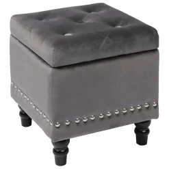 Stanley Grey Storage Ottoman Premium