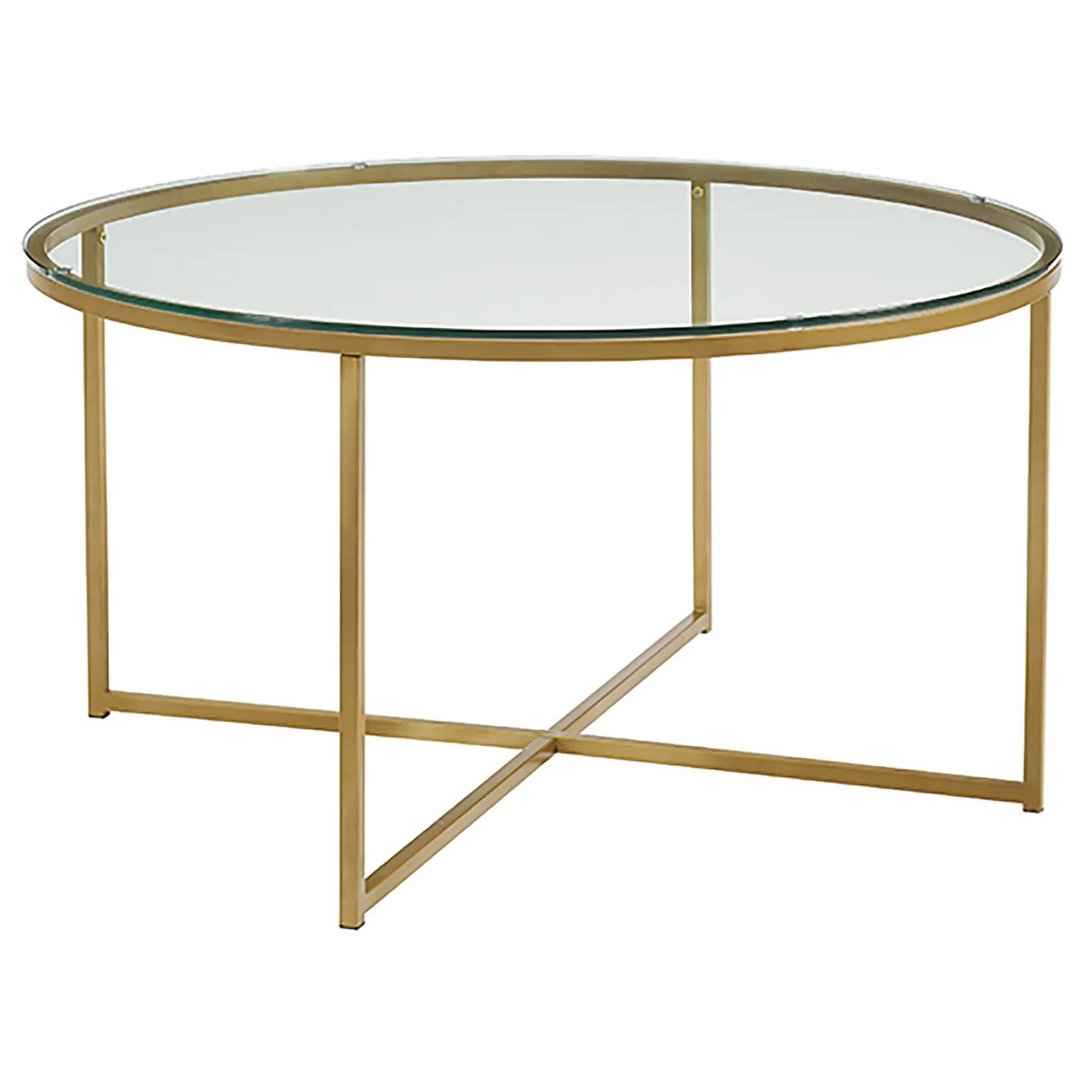 Stella Round Glass Coffee Table Gold Exquisite Gifts