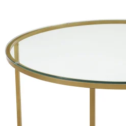 Stella Round Glass Coffee Table Gold Exquisite Gifts