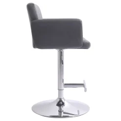 Stout Adjustable Faux Leather Barstool, Grey Discount