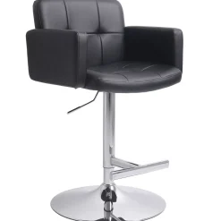 Stout Black Faux Leather Adjustable Barstool Promotion