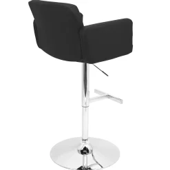 Stout Black Faux Leather Adjustable Barstool Promotion