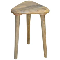 Triangle Mango Wood Side Table Premium