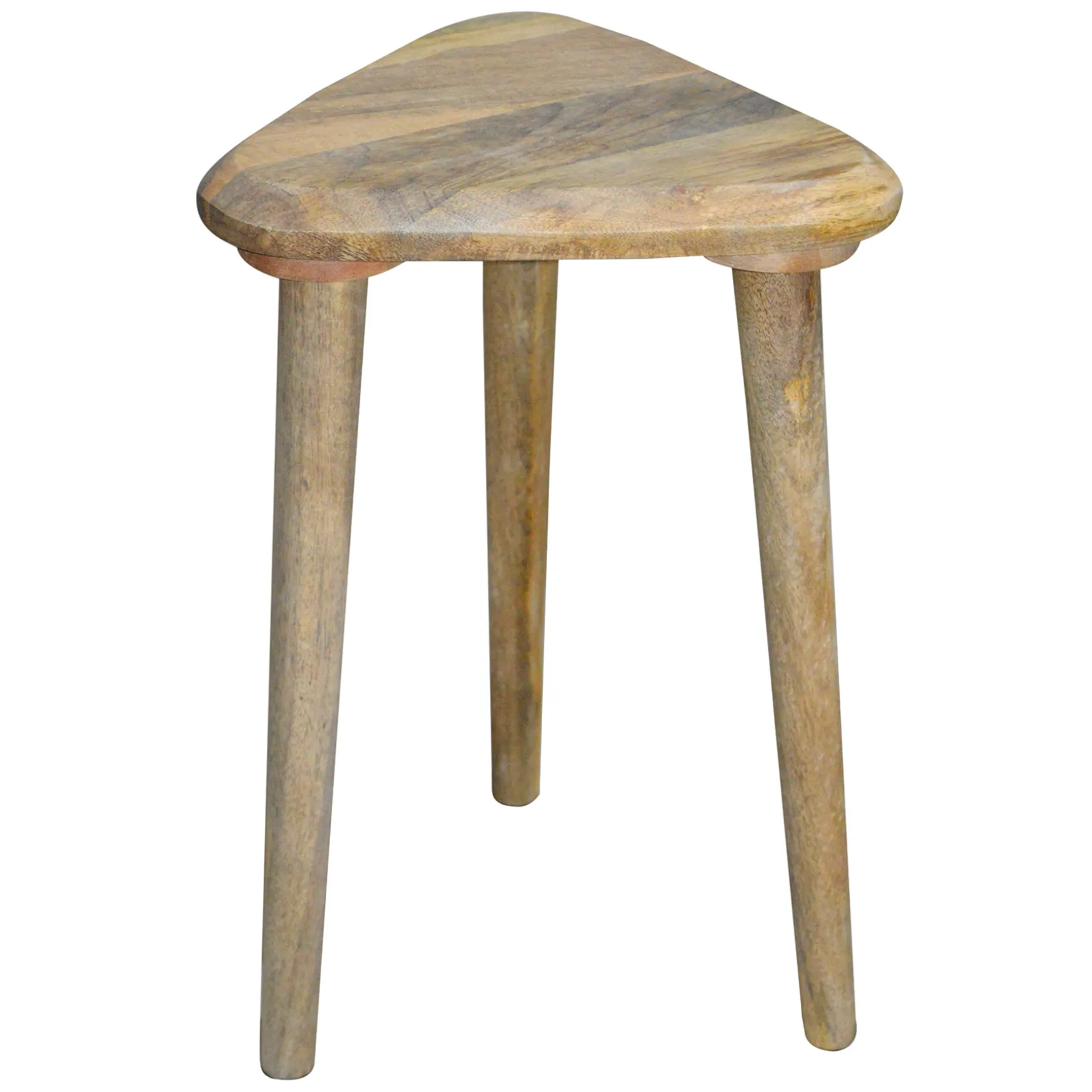 Triangle Mango Wood Side Table Premium