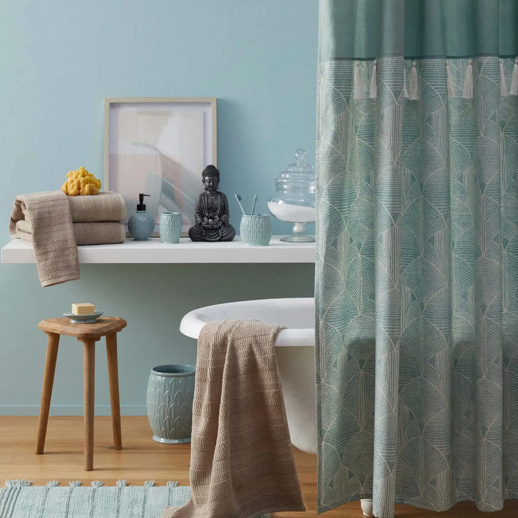 Triangle Mango Wood Side Table Premium