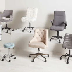 Tufted Cream Adjustable Office Chair Promotion