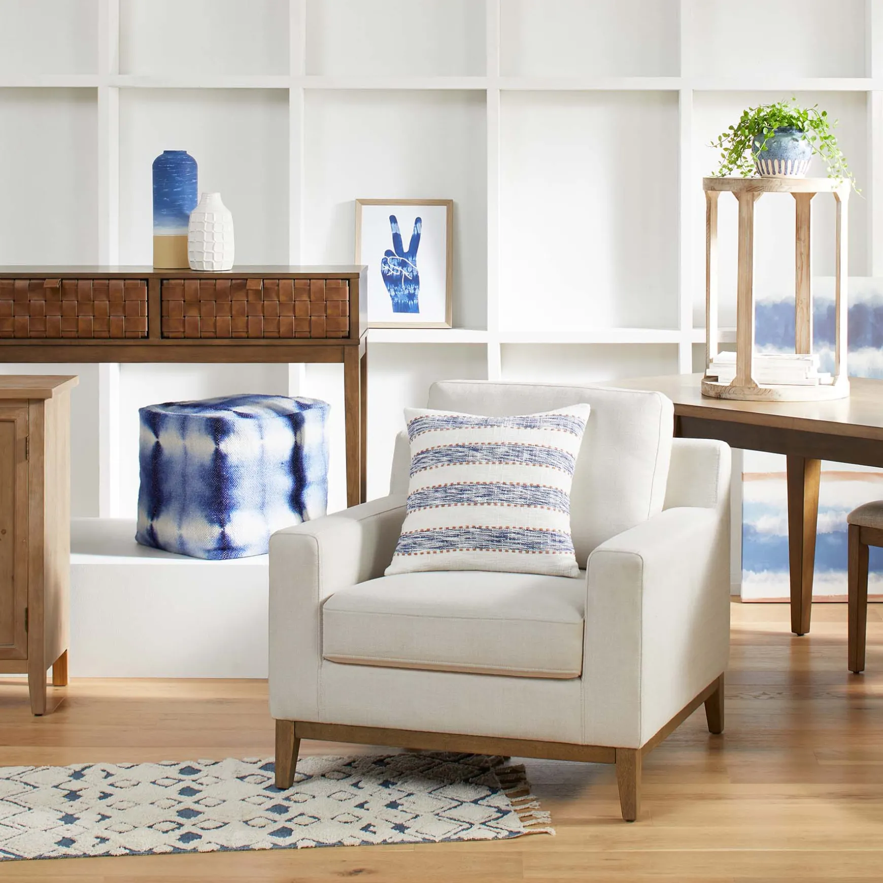 Ty Pennington Knox Upholstered Wooden Accent Chair Discount