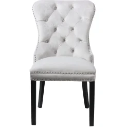 Velvet Grey Tufted Ring Back Dining Chair Discount Online