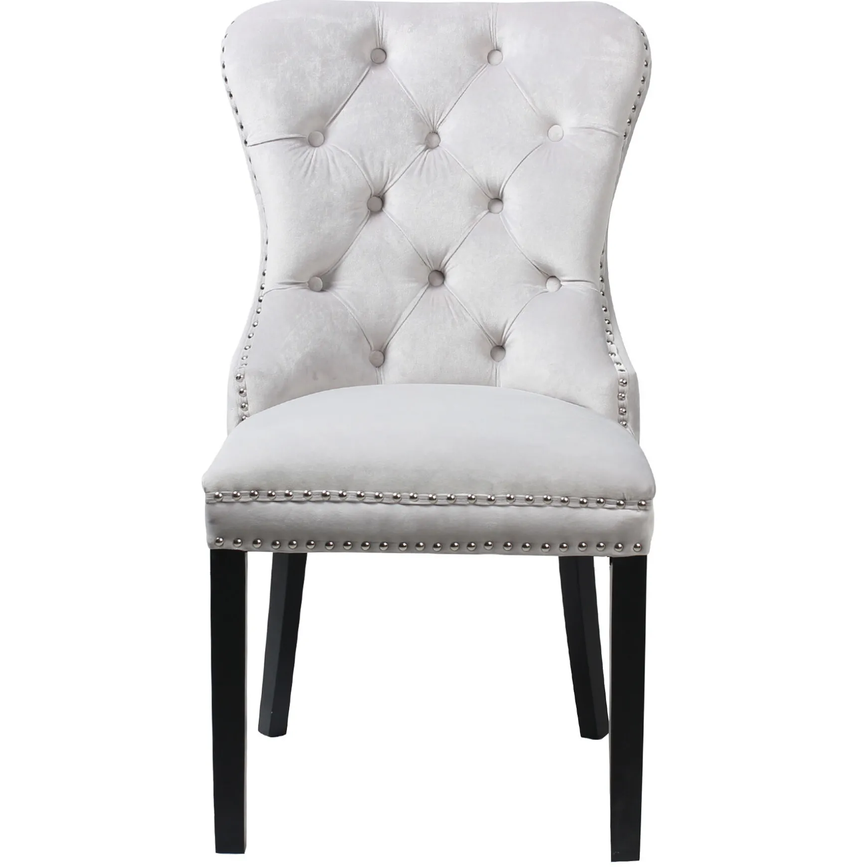 Velvet Grey Tufted Ring Back Dining Chair Discount Online