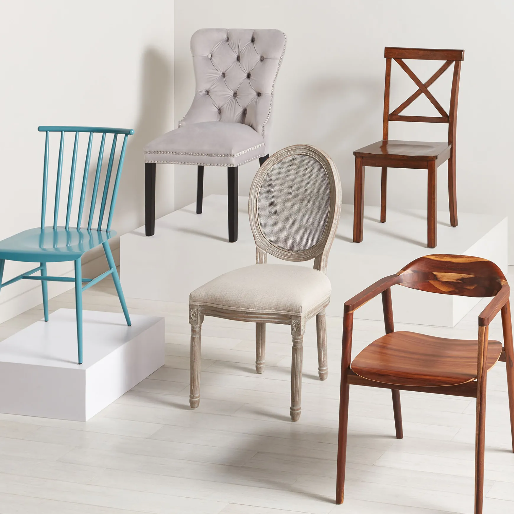 Velvet Grey Tufted Ring Back Dining Chair Discount Online