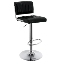 Warren Black Faux Leather Adjustable Barstool Premium