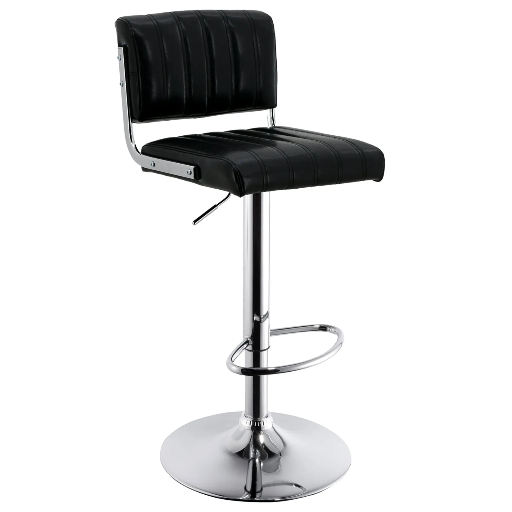 Warren Black Faux Leather Adjustable Barstool Premium