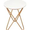 White Marble-Top Side Table With Gold Metal Hairpin Legs Online Discount