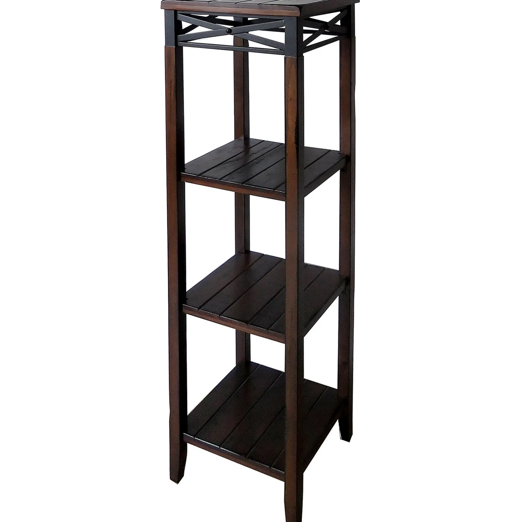 Wood And Metal X Band Plant Stand Discount Online